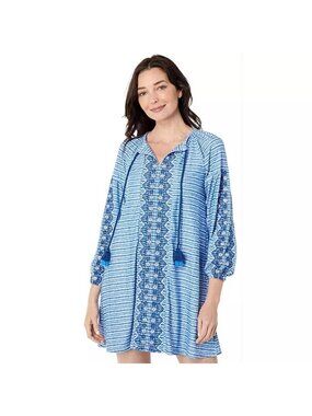 Cabana Life Coverluxe UPF 50+ Tassel Tunic Dress Beach Cover-Up - Small New